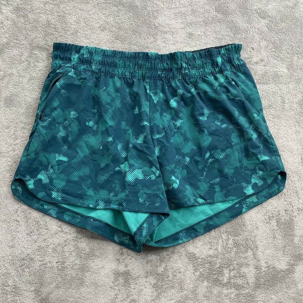 REI Co-Op Active Pursuits Shorts Women’s Size Large 4.5” Green Abstract Outdoor